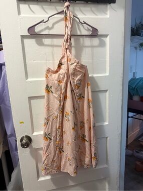 Women’s Peach Orange Print Halter Dress NWT